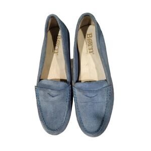 Born Suede Driving Shoes, Light Blue, Size 7.5